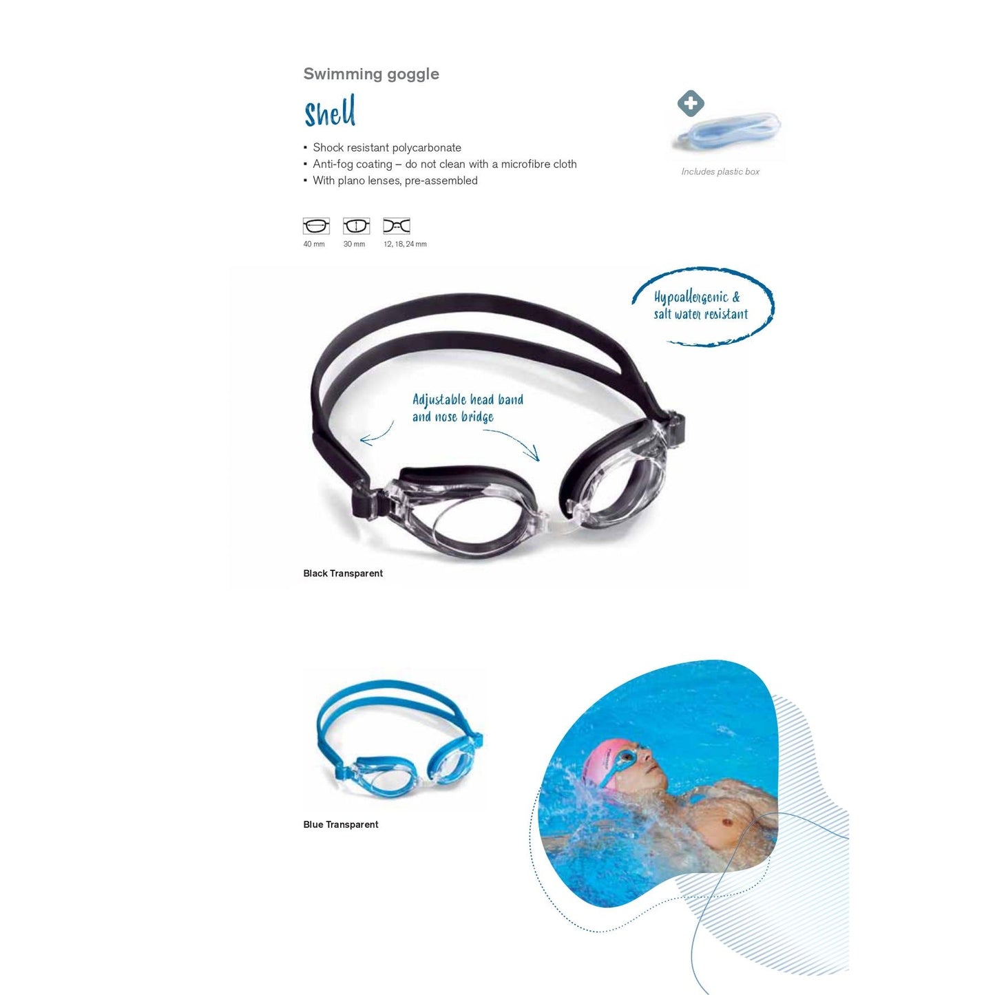 High Prescription Swimming Goggles SHELL