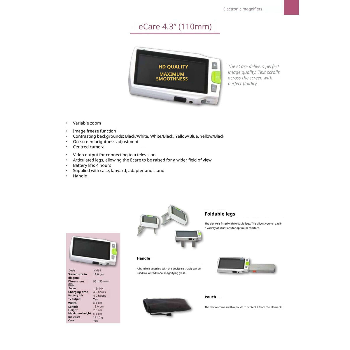ECare 3.5'' Electronic Magnifier