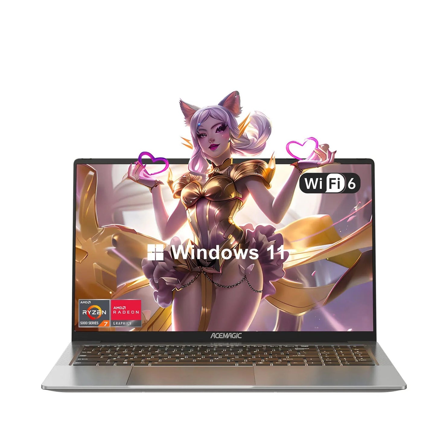 Laptop | ACEMAGIC Gaming Notebook AMD Ryzen 7 5700U(Beat i7-1265U)Backlit Laptop Keyboard RAM 16GB NVME SSD 512GB 16.1" Full HD 1920x1080