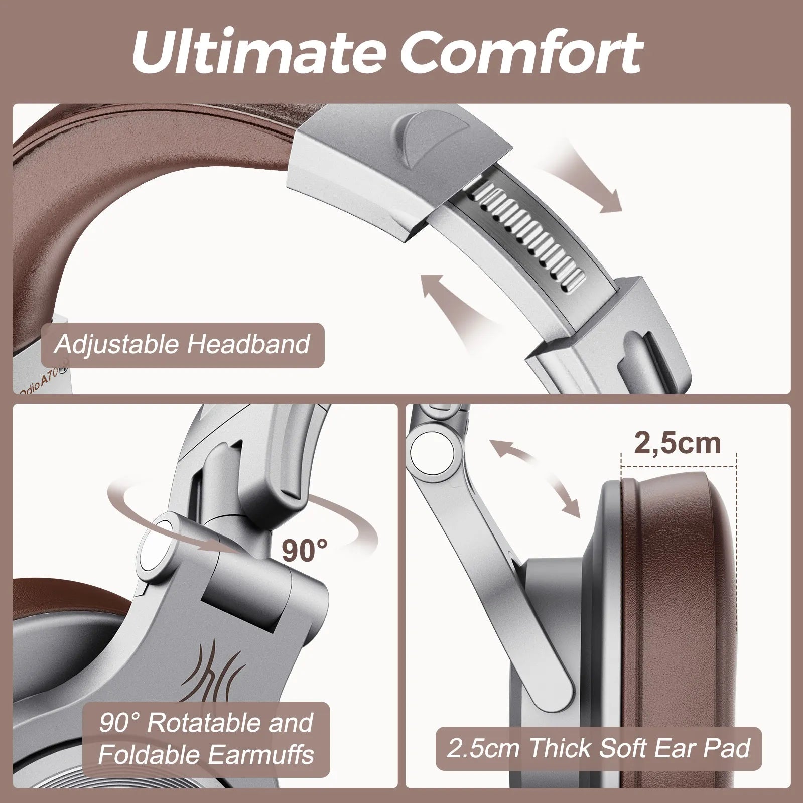 Headphones with Mic for PC and Mobile OneOdio A70 Wireless