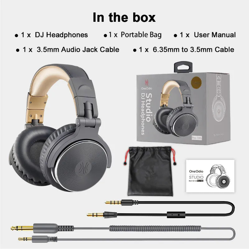 Passive Noise Isolation OneOdio Professional Studio DJ Headphones Wired 12