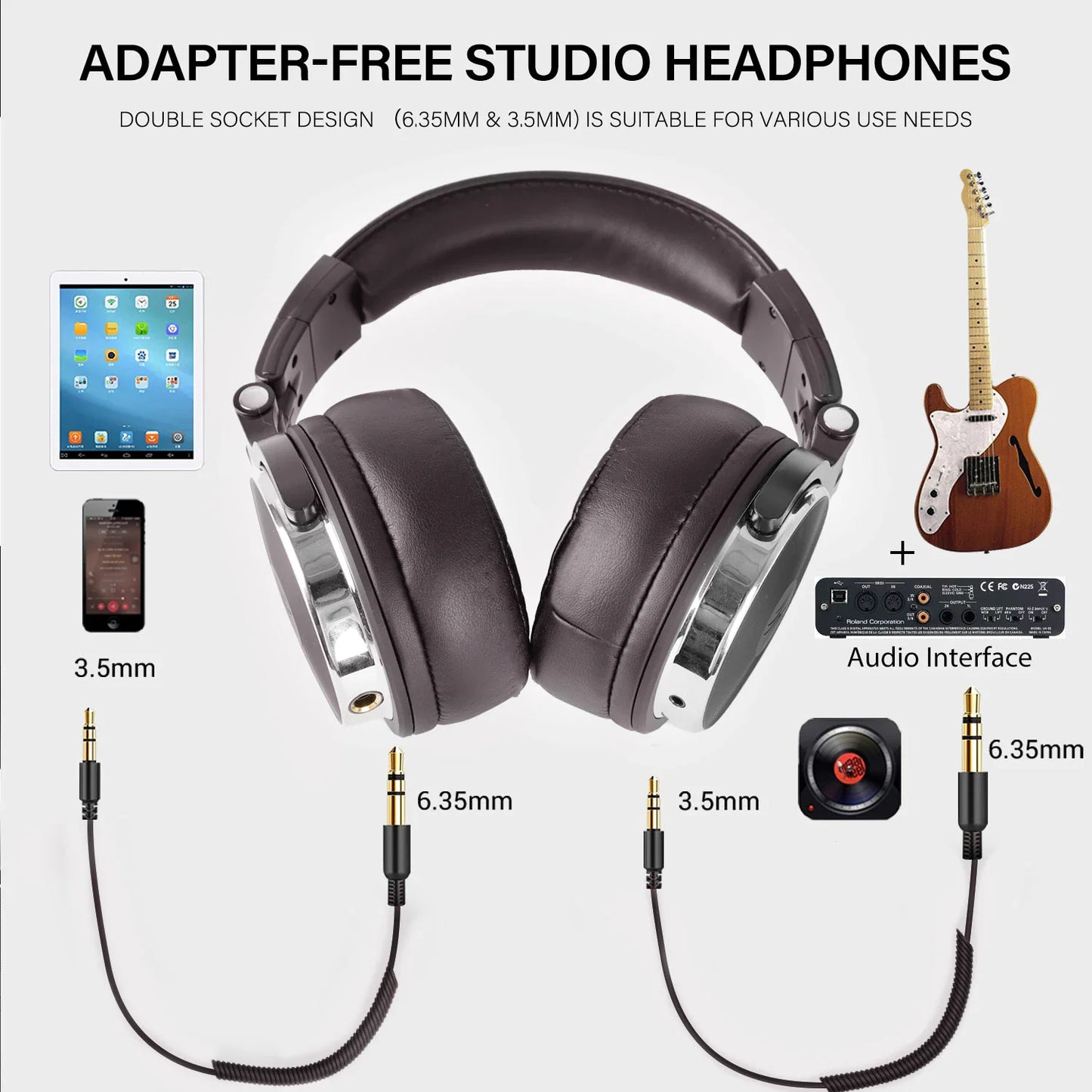 Passive Noise Isolation OneOdio Professional Studio DJ Headphones Wired 10