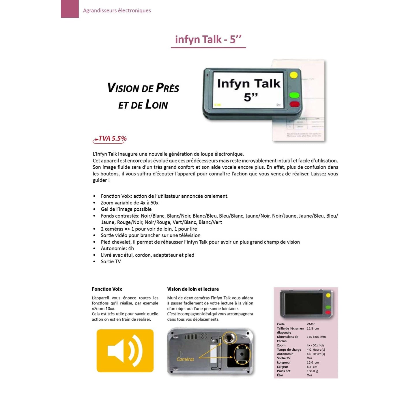 Infyn Talk 5’’ Electronic Magnifier