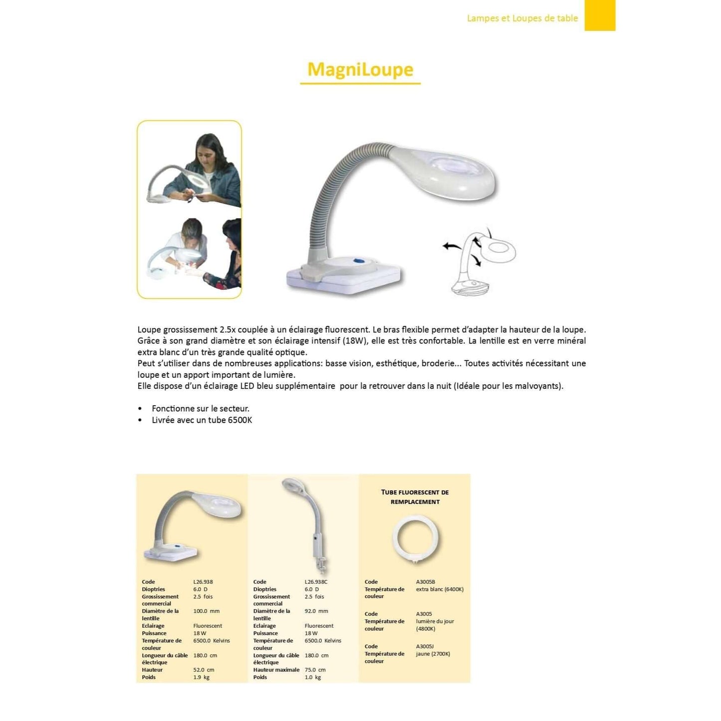 EnviLoupe lamp and magnifier for cosmetology