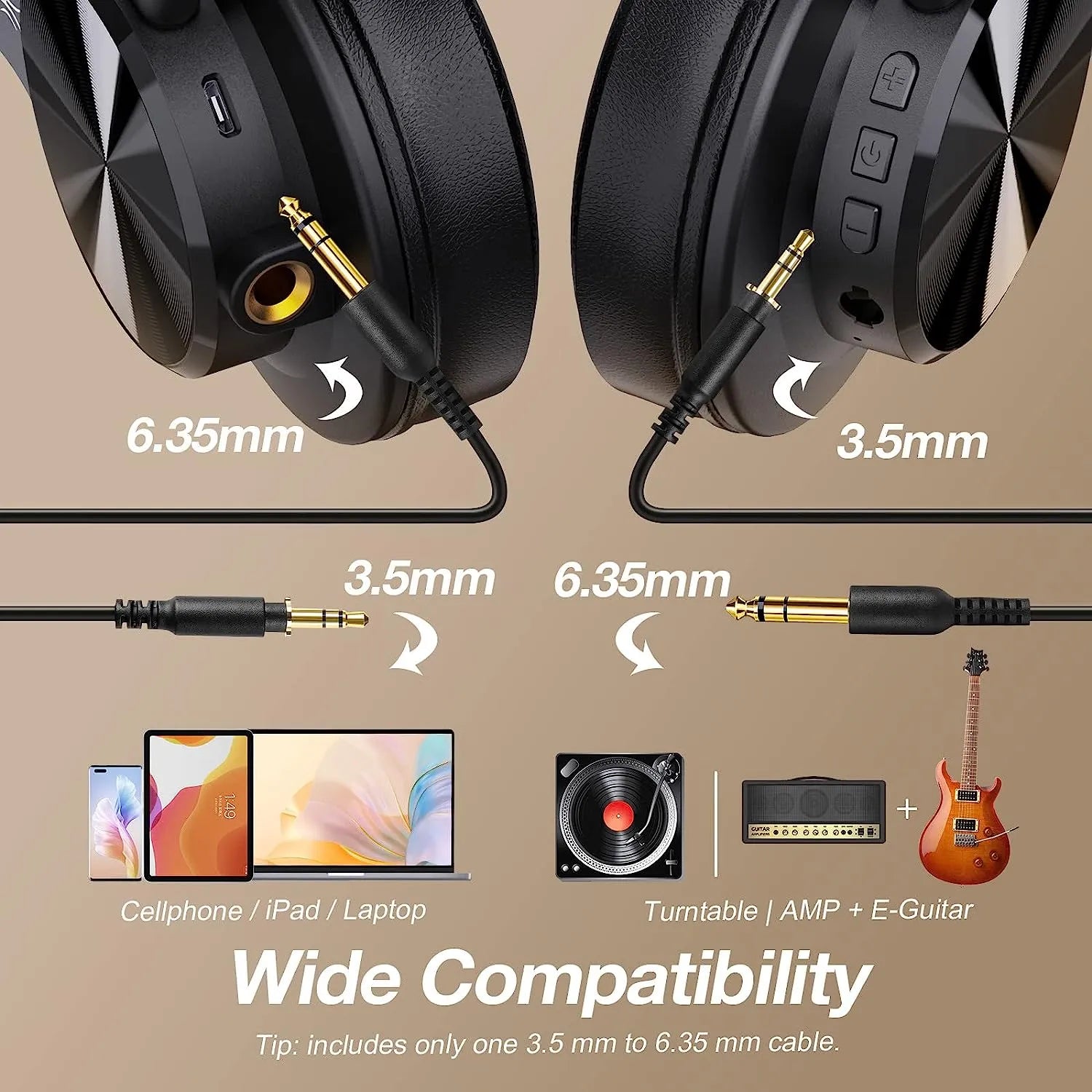 Headphones with Mic for PC and Mobile OneOdio A70 Wireless