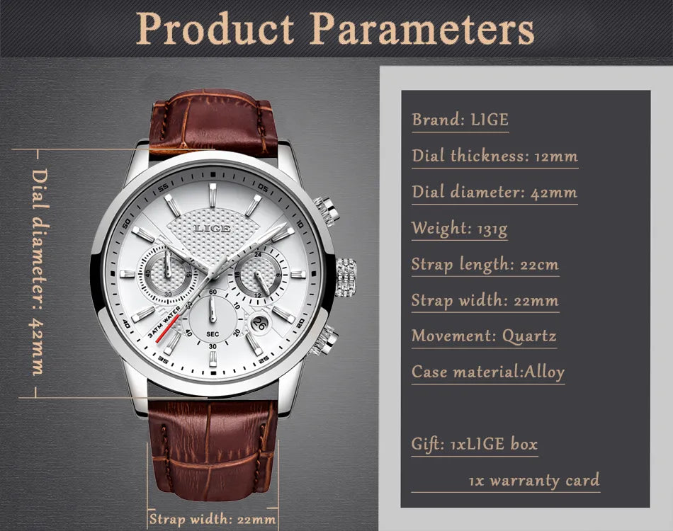 Lige Men's Luxury Watch