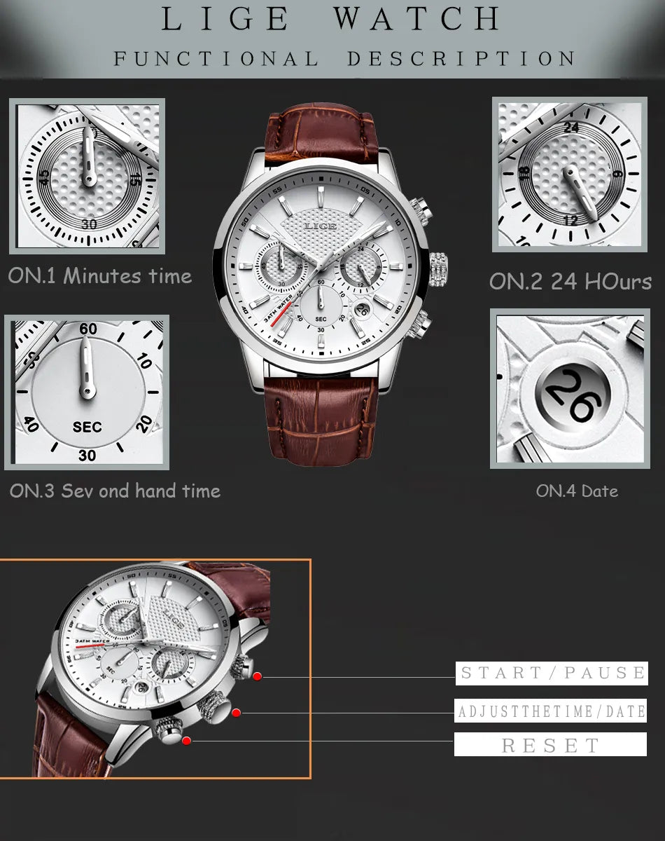 Lige Men's Luxury Watch