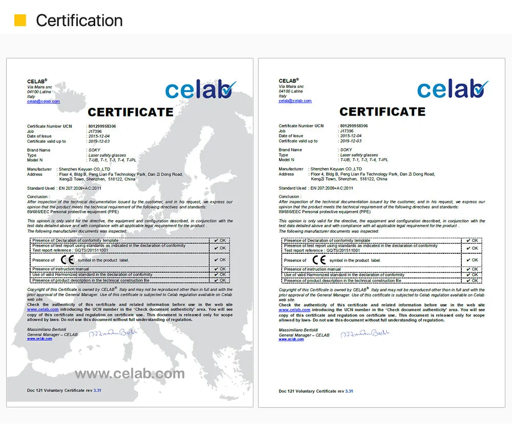 Cloudray Laser Safety Goggles 190-550nm & 800-1100nm