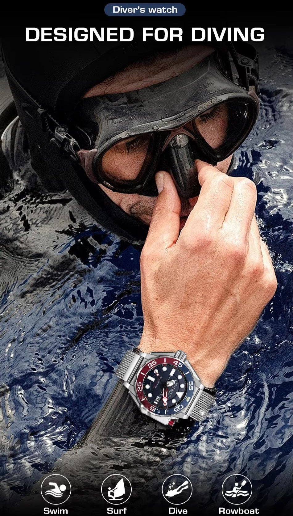 FeelNever Diver's Sports Watch