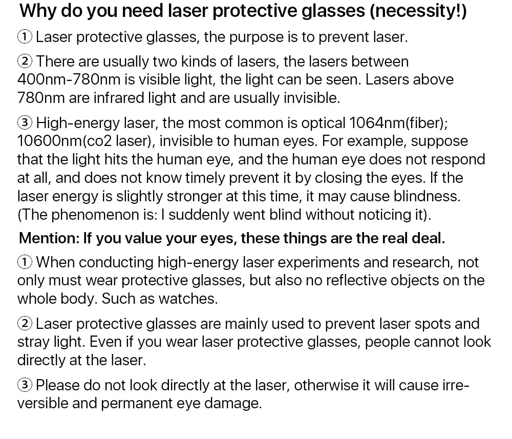 Cloudray Laser Safety Goggles 190-420nm & 850-1300nm