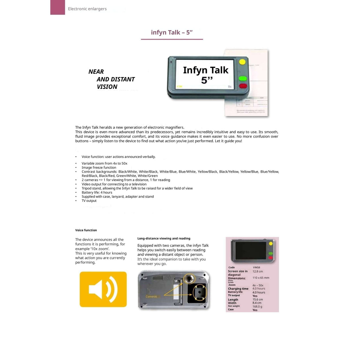 Infyn Talk 5’’ Electronic Magnifier