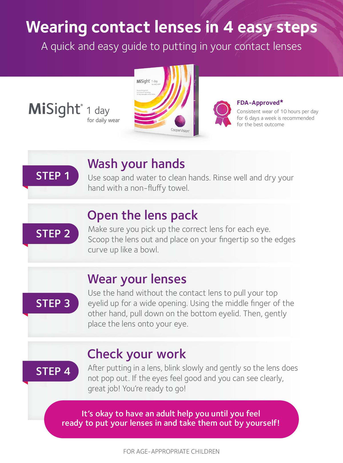 Free Trial Contact Lenses MiSight® 1 day for Myopia Control