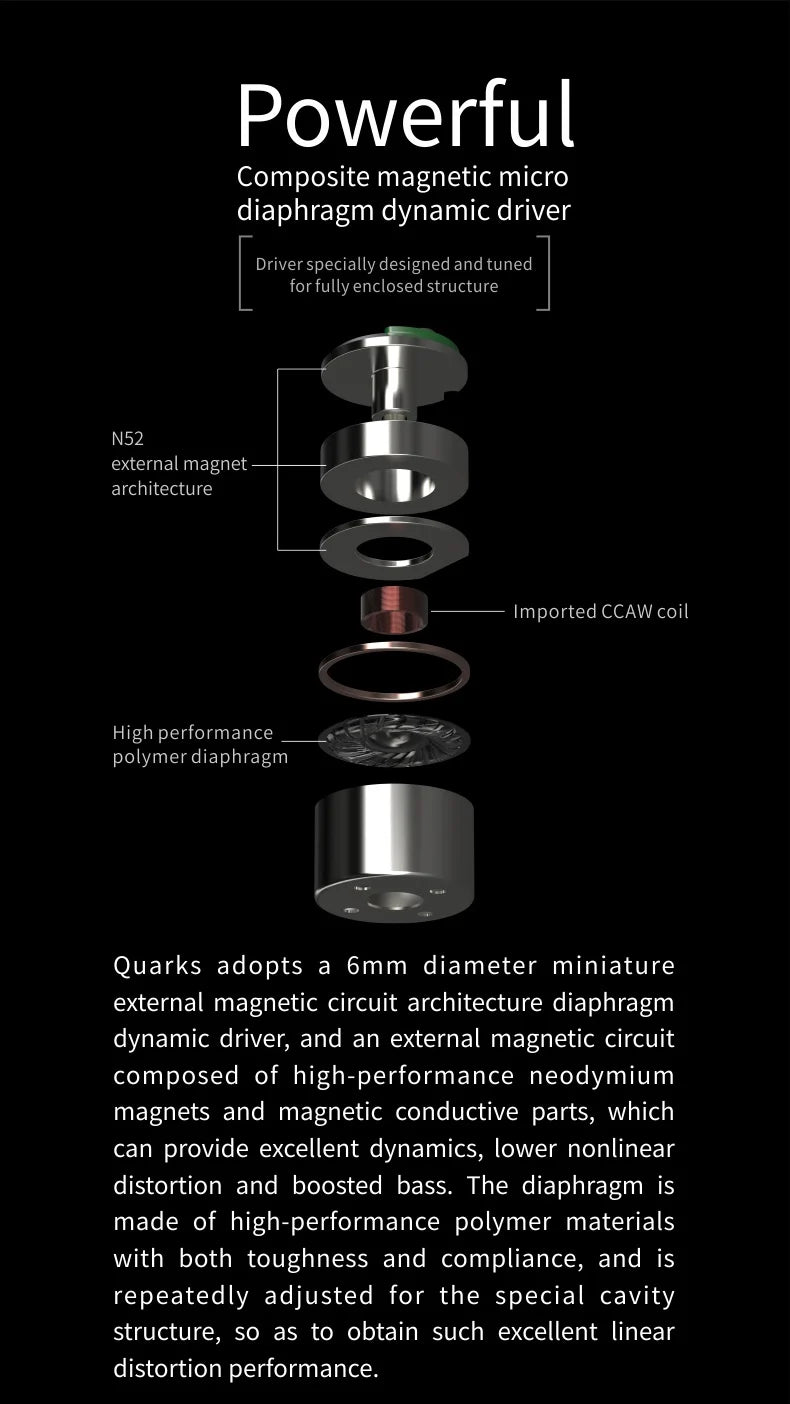 MoonDrop Quarks dinamiskās austiņas