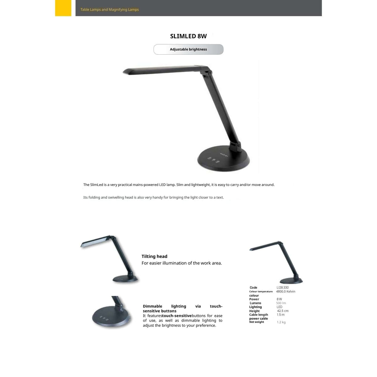 SlimLed galda lampa