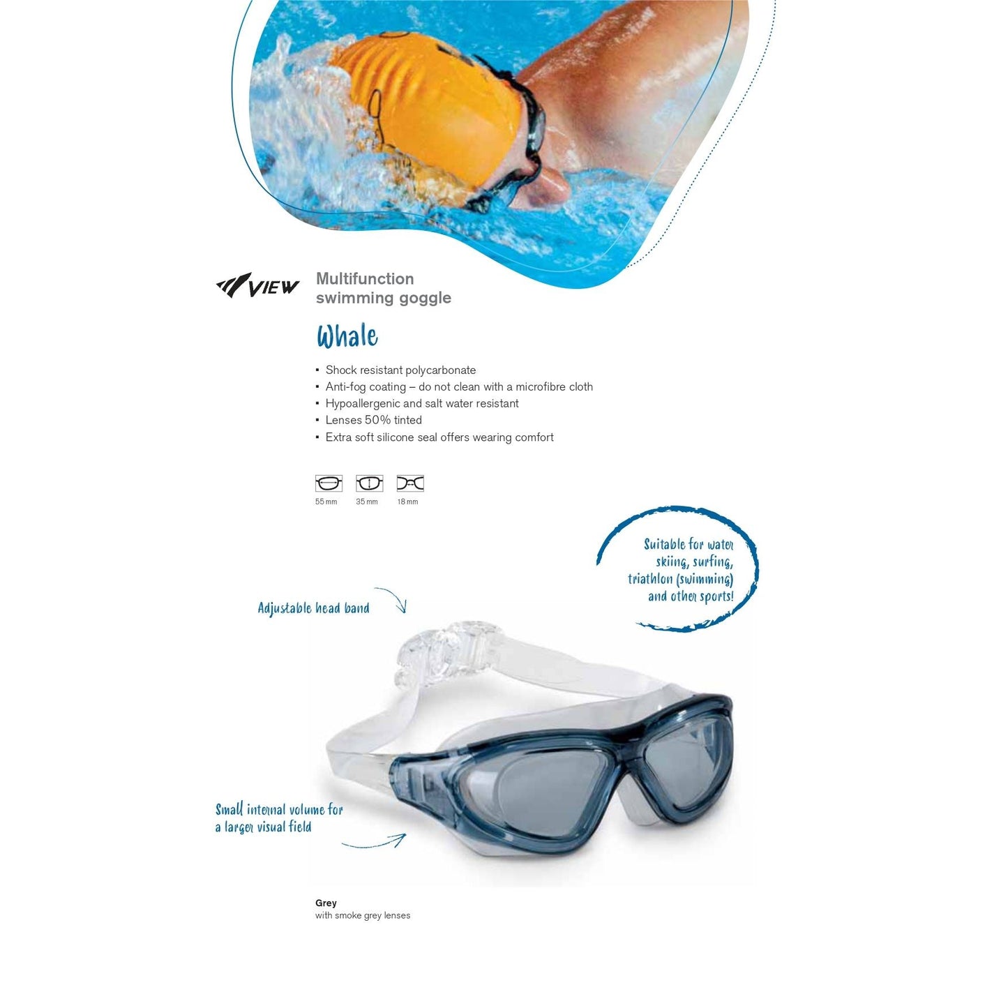 Eye Protection for Swimming - WHALE Multifunction Swimming Goggle