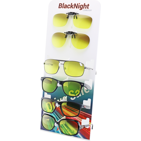 BlackNight night driving glasses or clip, 6 pcs